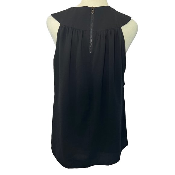 TRINA TURK Black V-Neck Dreaped Silk Sleeveless Stretch Silk Blouse Top … - Picture 2 of 5